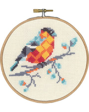 Dompap – Broderikit (Ø13 cm)