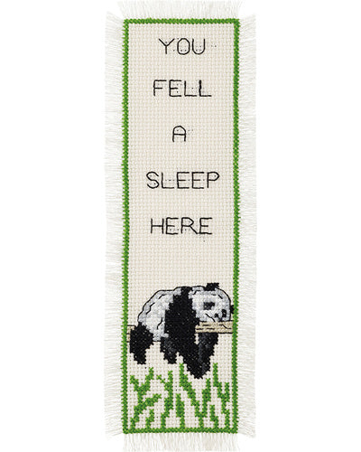 Bogmærke "You Fell Asleep Here" – Broderikit (7x22 cm)