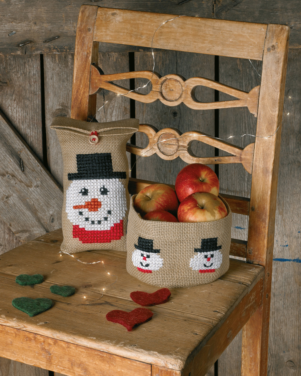Gavepose med Snemand – Broderikit (14x23 cm)