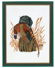 Jagthund og Fasan – Broderikit (30x40 cm)