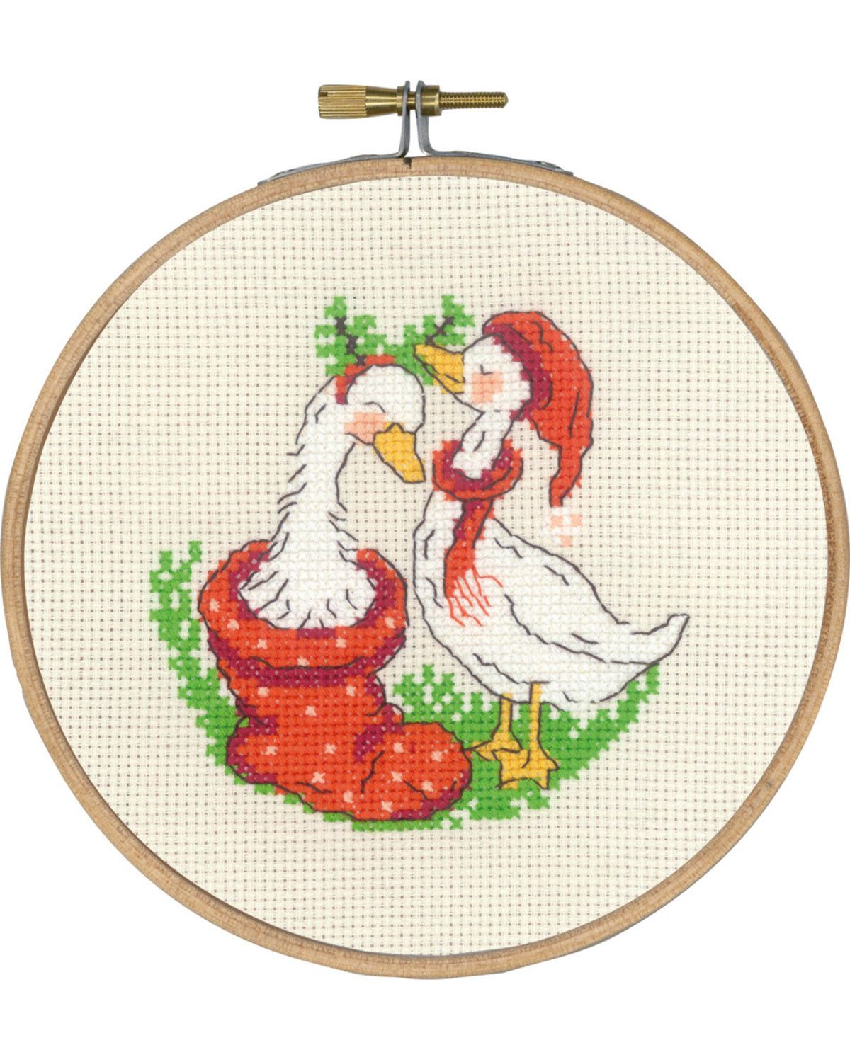 Gæs – Broderikit (Ø15 cm)