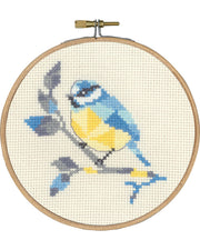Blåmejse – Broderikit (Ø13 cm)