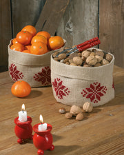 Kurv med Stjerner – Broderikit (21x15 cm)