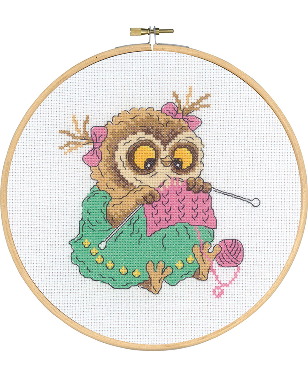 Ugle Strikker – Broderikit (Ø20 cm)