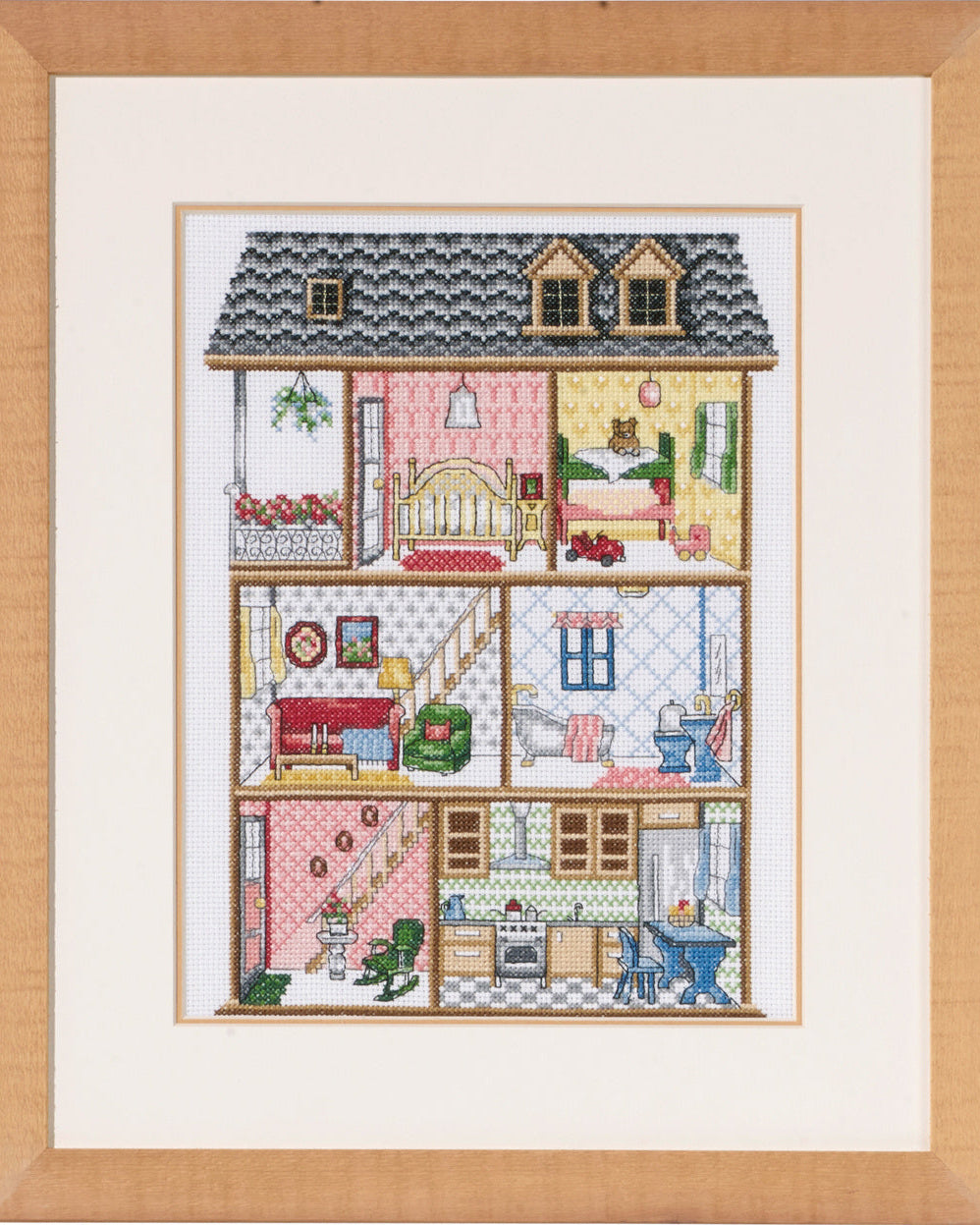 Dukkehus – Broderikit (39 x 32 cm)
