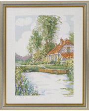 Hus ved Vand – Broderikit (40x50 cm)
