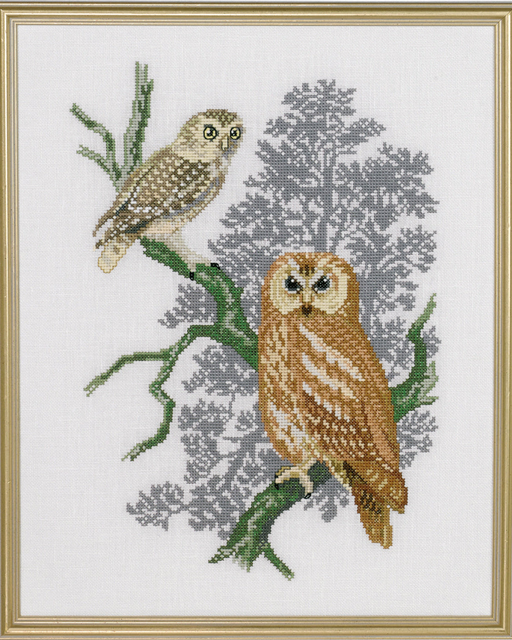 Kirkeugle & Natugle – Broderikit (31×39 cm)