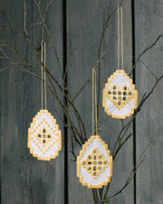 Hardanger Påske Ophæng – Broderikit (6 x 8 cm) 3-pak