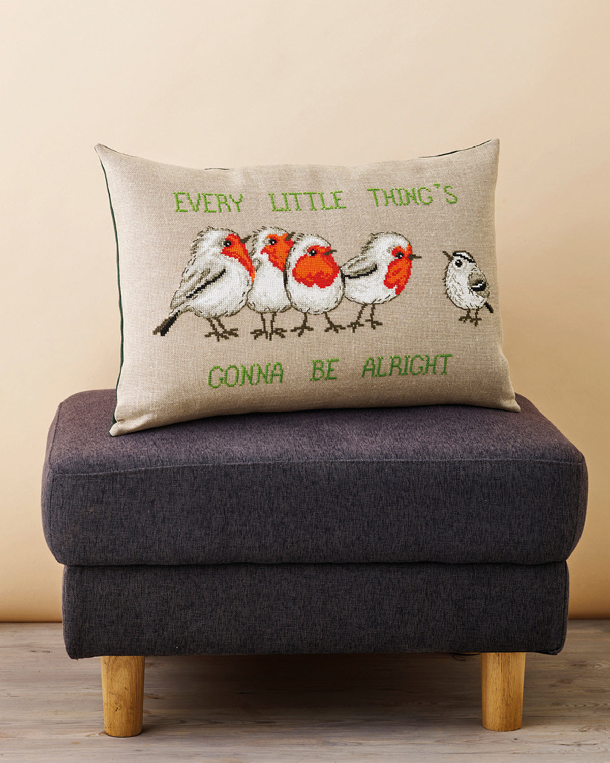Every little thing’s gonna be alright pude – Broderikit (58 x 40 cm)
