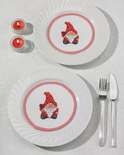 Mellemlægningsservietter med Nisse - Broderikit (Ø16 cm) 2 stk.