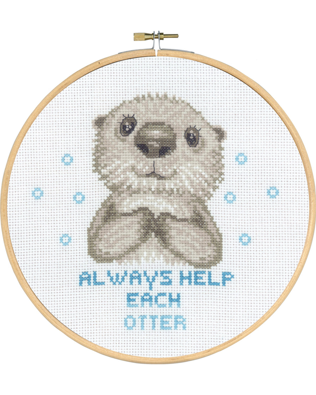Always Help Each Otter – Broderikit (Ø20 cm) inkl. ramme