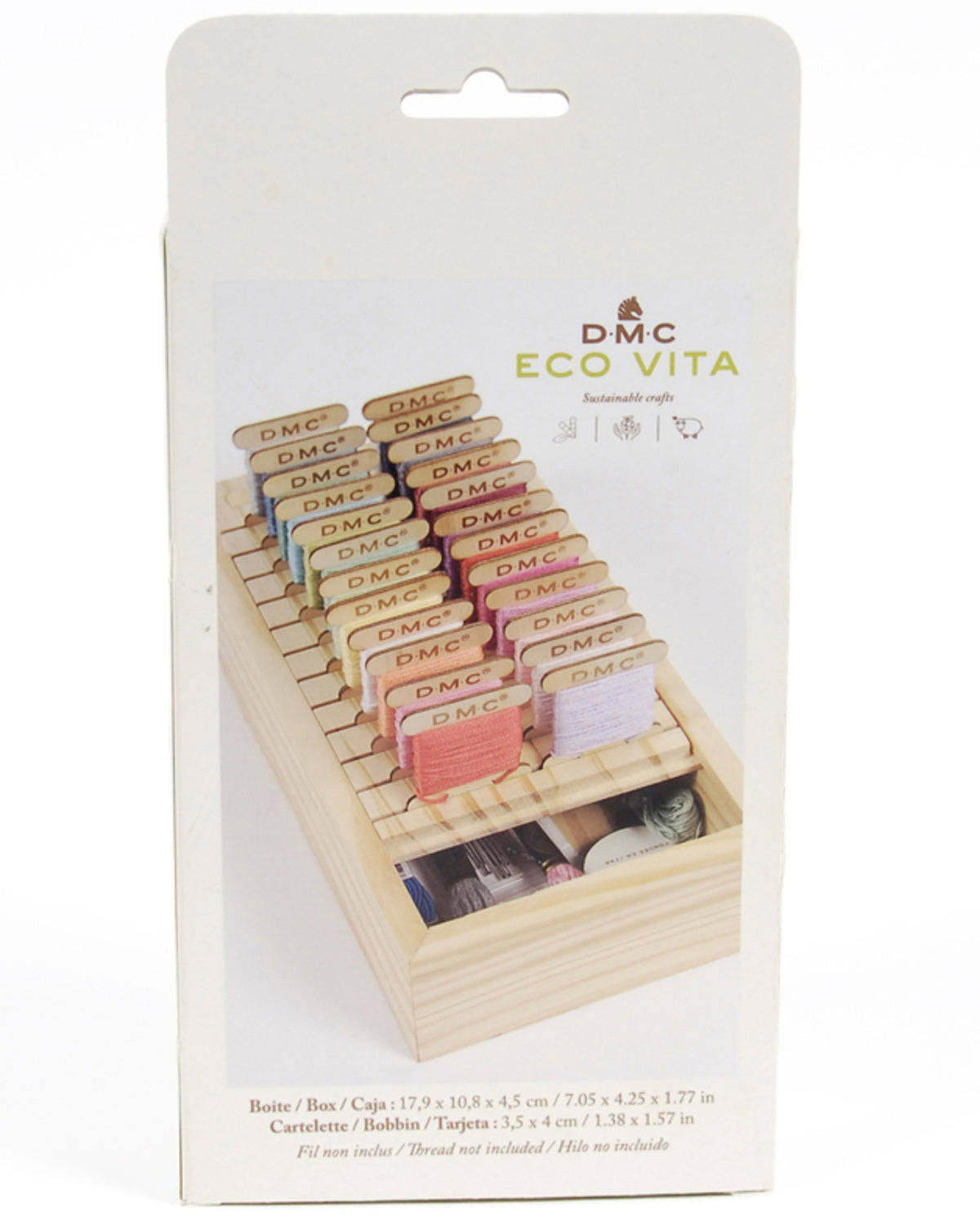 DMC Eco Vita Accessory Box – Bobbin Organizer med 24 Vindsler