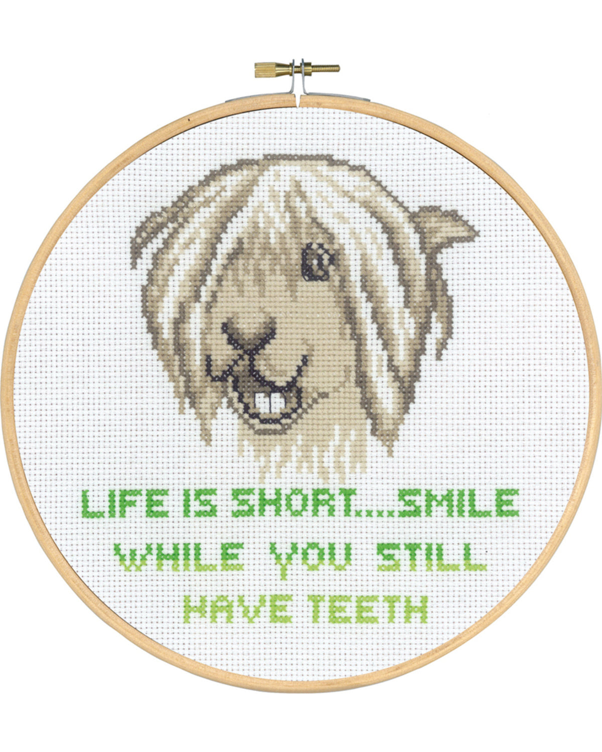 Life Is Short – Broderikit (Ø20 cm) inkl. ramme