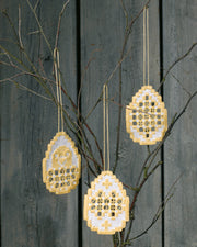 Hardanger Påske Ophæng – Broderikit (6 x 8 cm) 3-pak