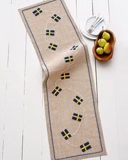 Svensk flag bordløber – Broderikit (33x116 cm)