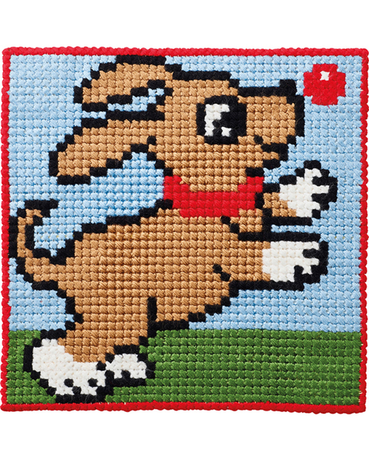 Hund med bold – Begynderkit (25x25 cm)