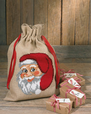 Julesæk med Julemand – Broderikit (39x55 cm)