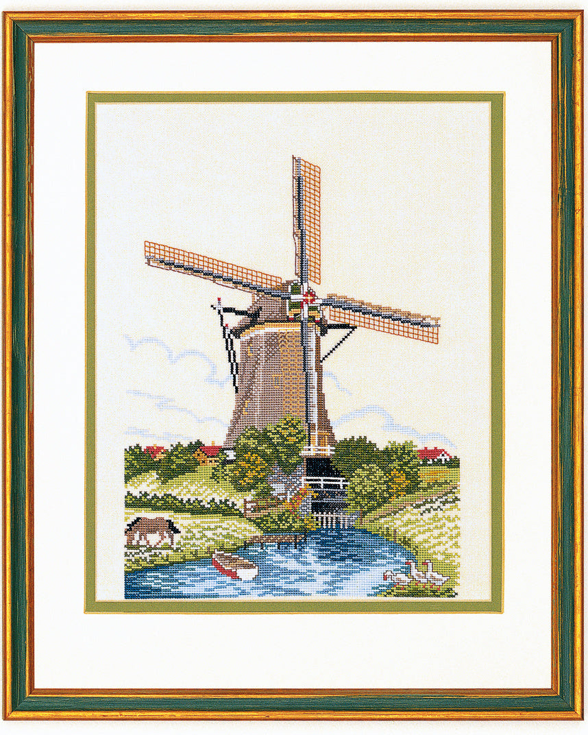 Hollandsk Mølle – Broderikit (40x50 cm)